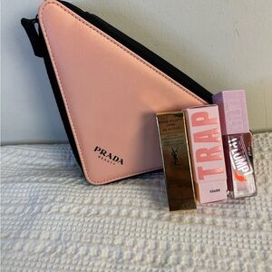 Prada Beauty Pink Triangle Bag & Lipstick Set